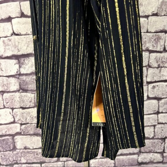 Carole Little NWT Black & Gold Long Sleeve Blouse Size 8P - Picture 5 of 9